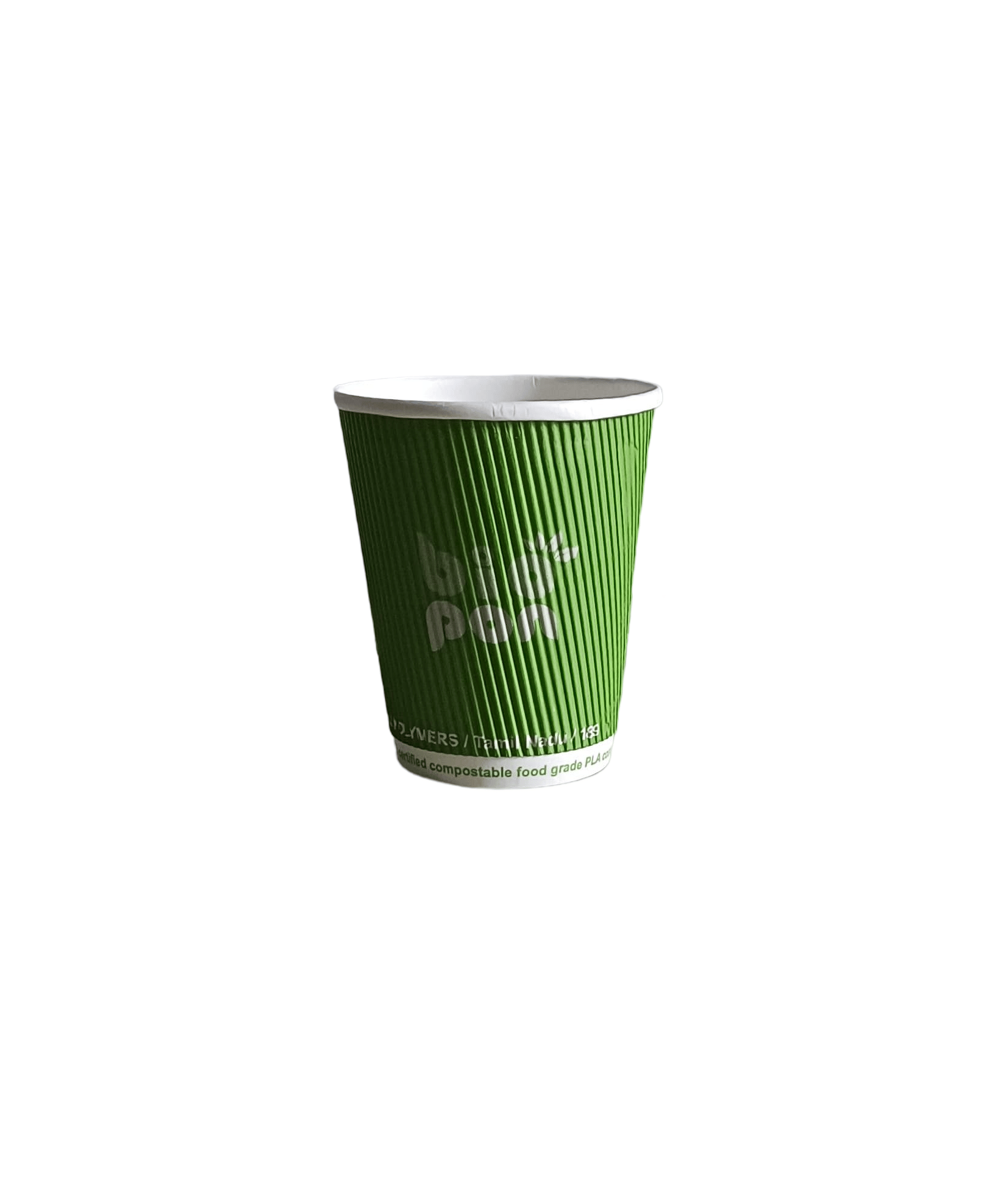 100% Compostable Green Paper Coffee Cups  -  50 Pack