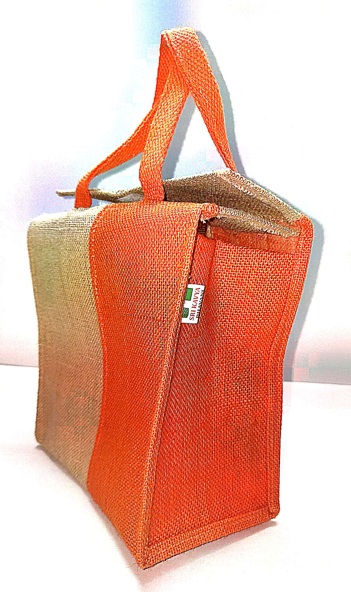 Jute Lunch Bag with Dual Compartment and Strap