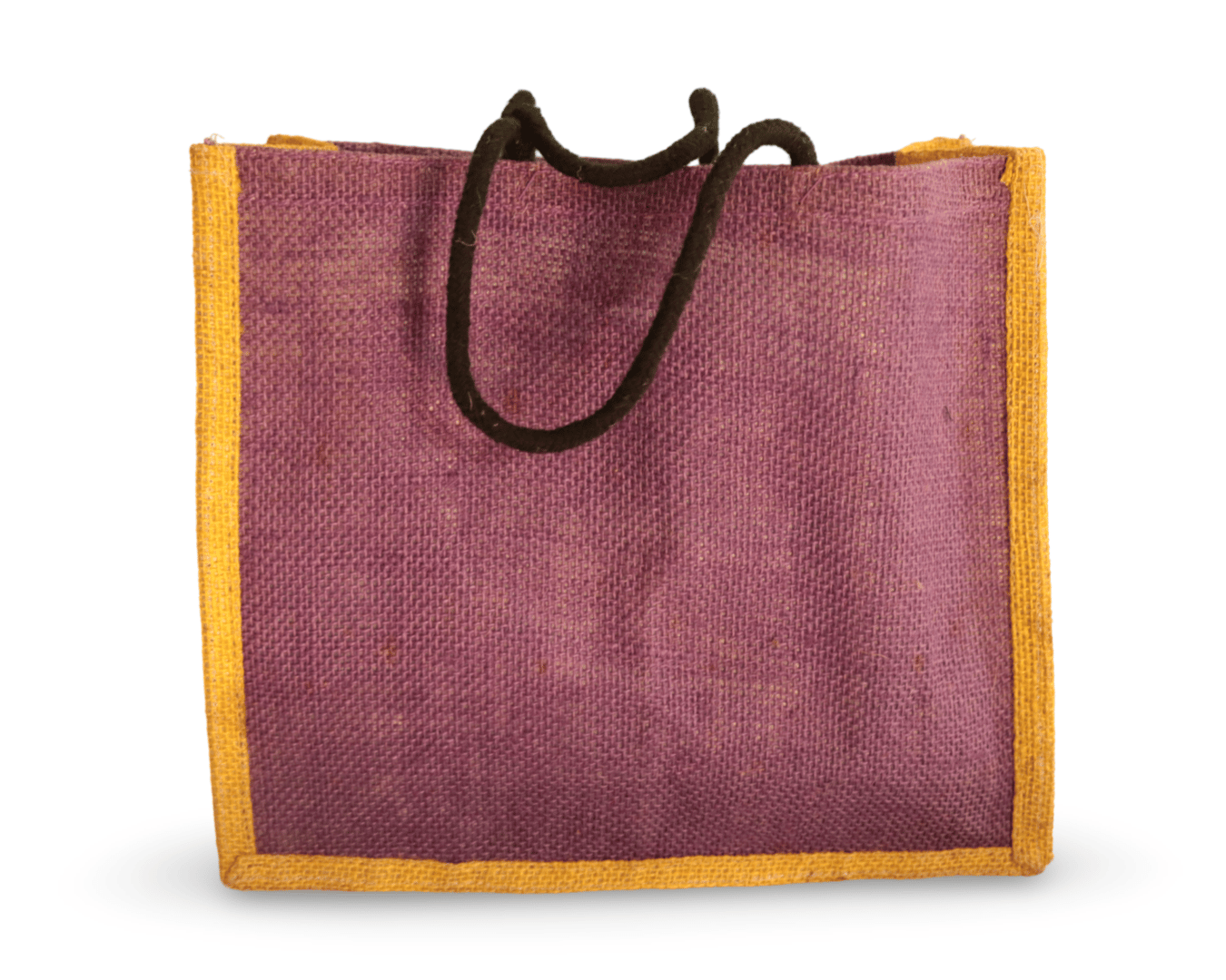 Purple Jute Bag with Double Stitched Seams and Reinforced Handles for Durability