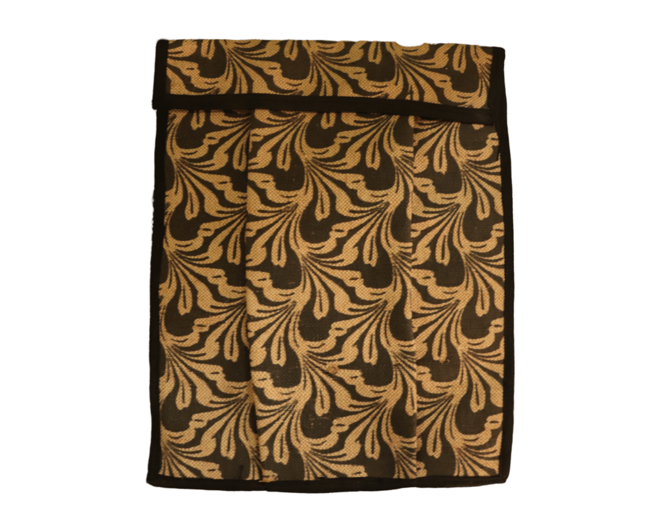 Brown and Gold Handwoven Cotton Fabric Eyeglass Case with Button Closure