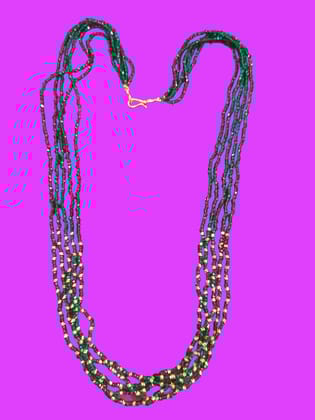 Green Beaded Necklace with Gold Plated Beads
