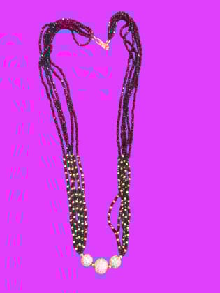 Black Beads Necklace with Golden Balls Black Beads Necklace with Golden Balls