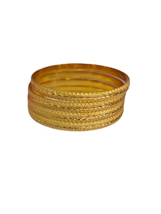 Gold Plated Textured Bangle Set of 4 Size 2-8 Gold Plated Textured Bangle Set of 4 Size 2-8