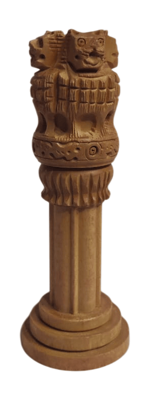 Wooden Ashoka Stambh | Handcrafted Indian National Emblem | Made in India