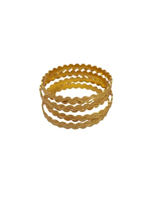 Gold Plated Twisted Bangles 4 Pcs Size 2-8