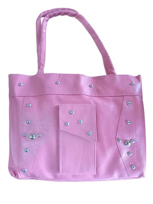 Women's Fashionable PU Leather Handbag Casual Tote Bag with Silver Studs