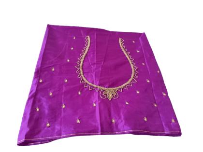 Purple Color Embroidery Work Blouse For Women