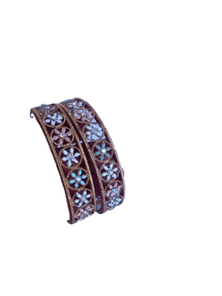 Traditional Indian Bangle Set - Pink & White - Set of 2