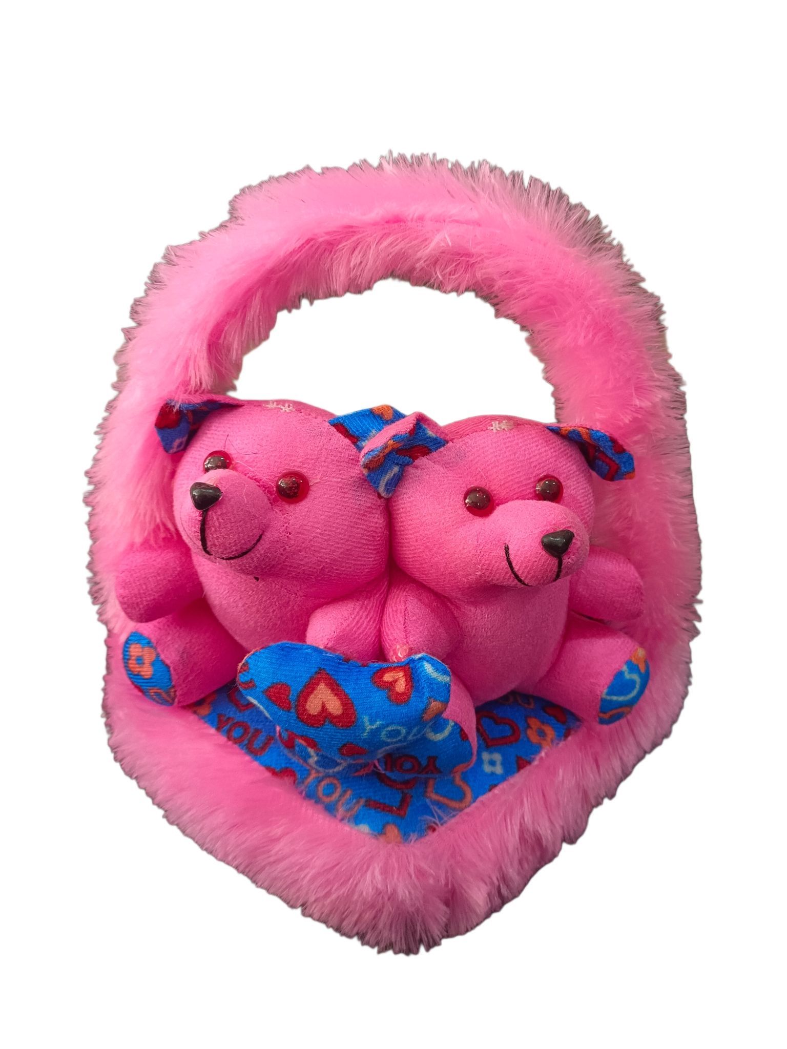 Pink Cute and cuddly twin teddy bears