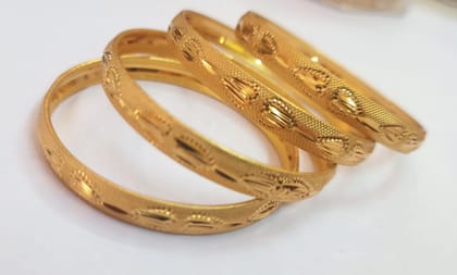 Gold Plated Bangles for Women - Set of 4