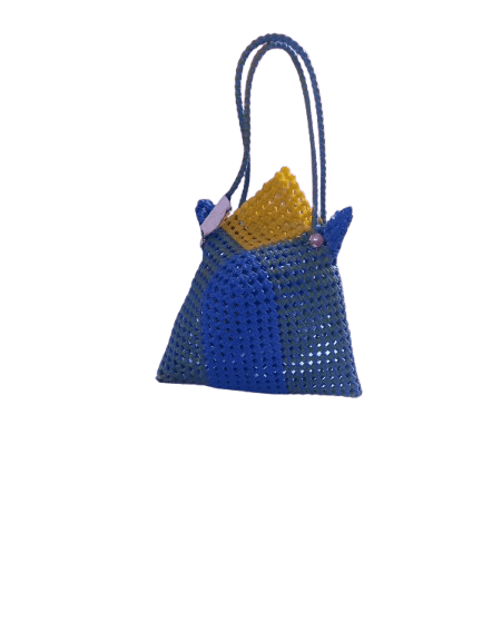 Handmade Blue and Yellow Market Bag