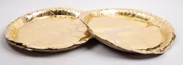 25-Pack of 9-inch Gold Paper Plates | Disposable Plates for Parties, Weddings, and Events