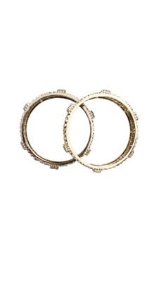 Gold Plated Kundan Bangles Set of 2 Gold Plated Kundan Bangles Set of 2