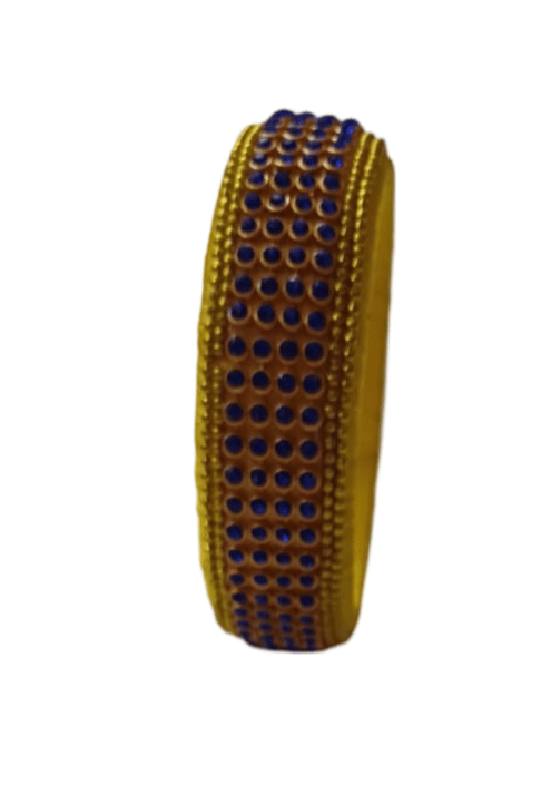 Gold Plated Blue Stone Bangle Set for Women