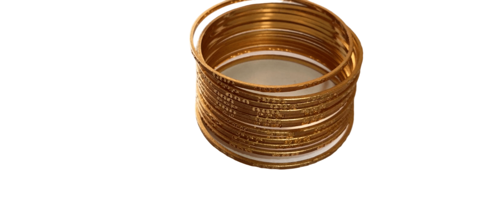 Gold Plated Engraved Bangle Set of 12