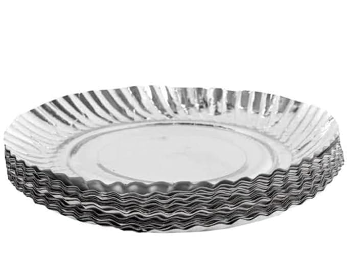 100% Aluminum Foil Plates - Disposable, Recyclable, Heavy Duty, 9 Inches, Pack of 25