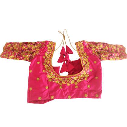 Pink Color Embroidery Work Blouse With Zari Work, Latest Blouse Design For Women, Party Wear Blouse, Wedding Wear Blouse, Saree Blouse