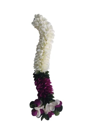 Artificial White and Purple Flower Garland Artificial White and Purple Flower Garland