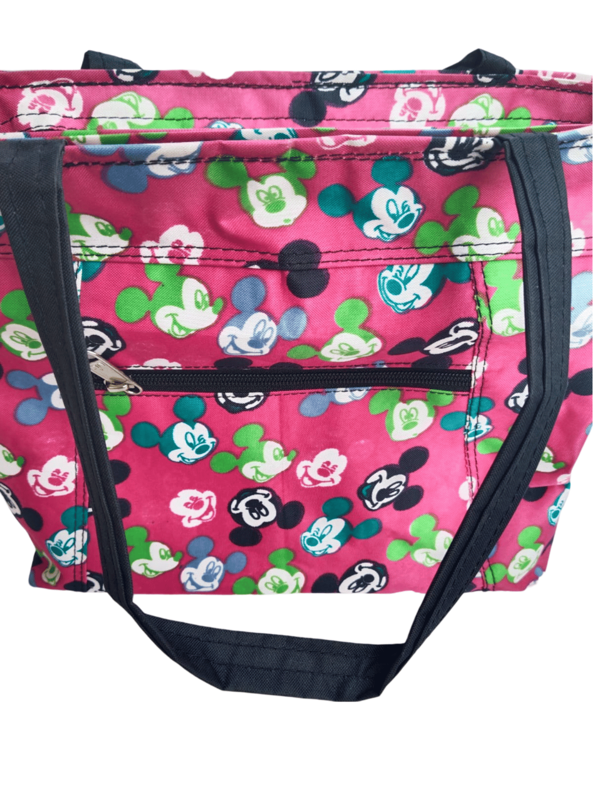 **Mickey Mouse Clubhouse Pink and Green All Over Print Canvas Tote Bag**