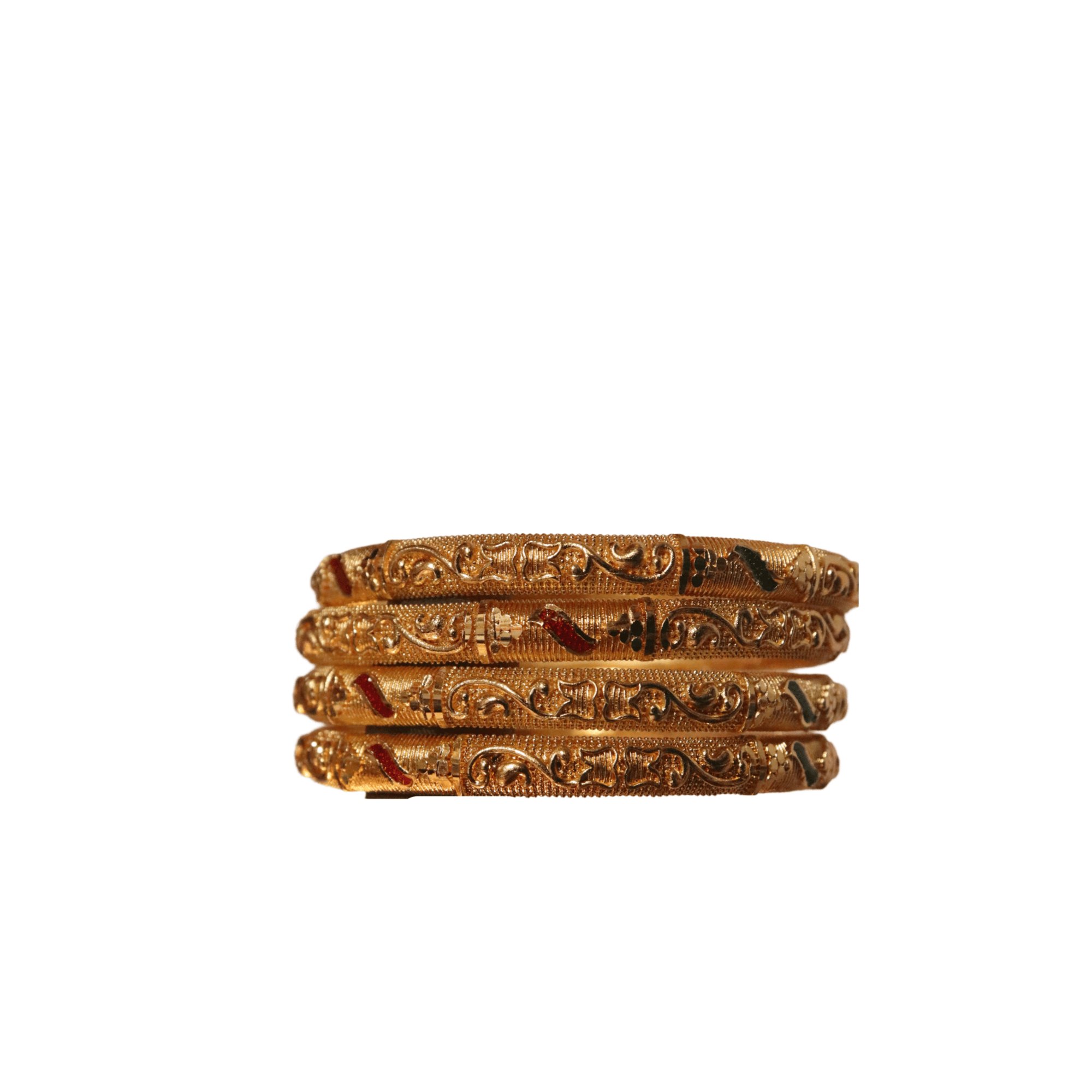 Gold Plated Traditional Indian Bangle Set for Women - Set of 4