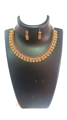 Buy Traditional Gold Plated Kempu Stone Necklace Set Online at Best Price in India