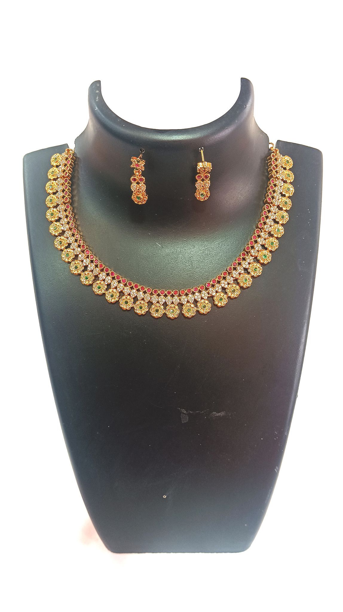 Buy Traditional Gold Plated Kempu Stone Necklace Set Online at Best Price in India