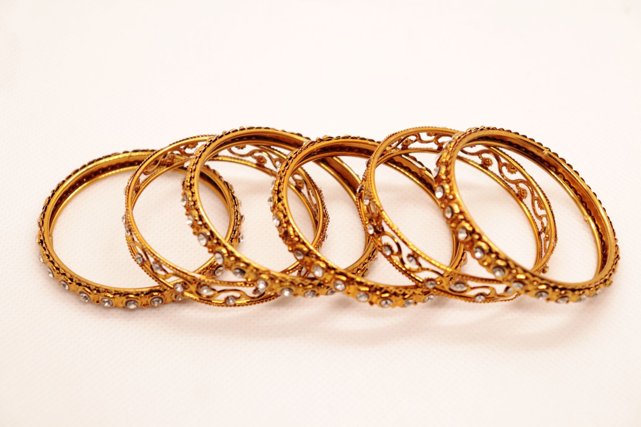 Gold Plated Kundan Bangles Set of 4 for Women