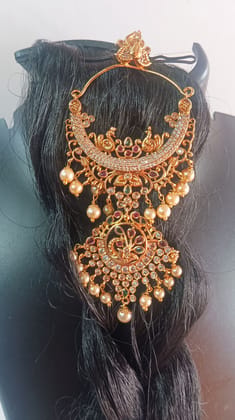 Pearl and Kundan Stone Studded Traditional Indian Nath for Women