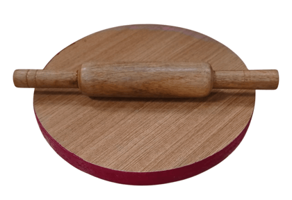 Wooden Rolling Pin and Chakla Set for Kitchen Use