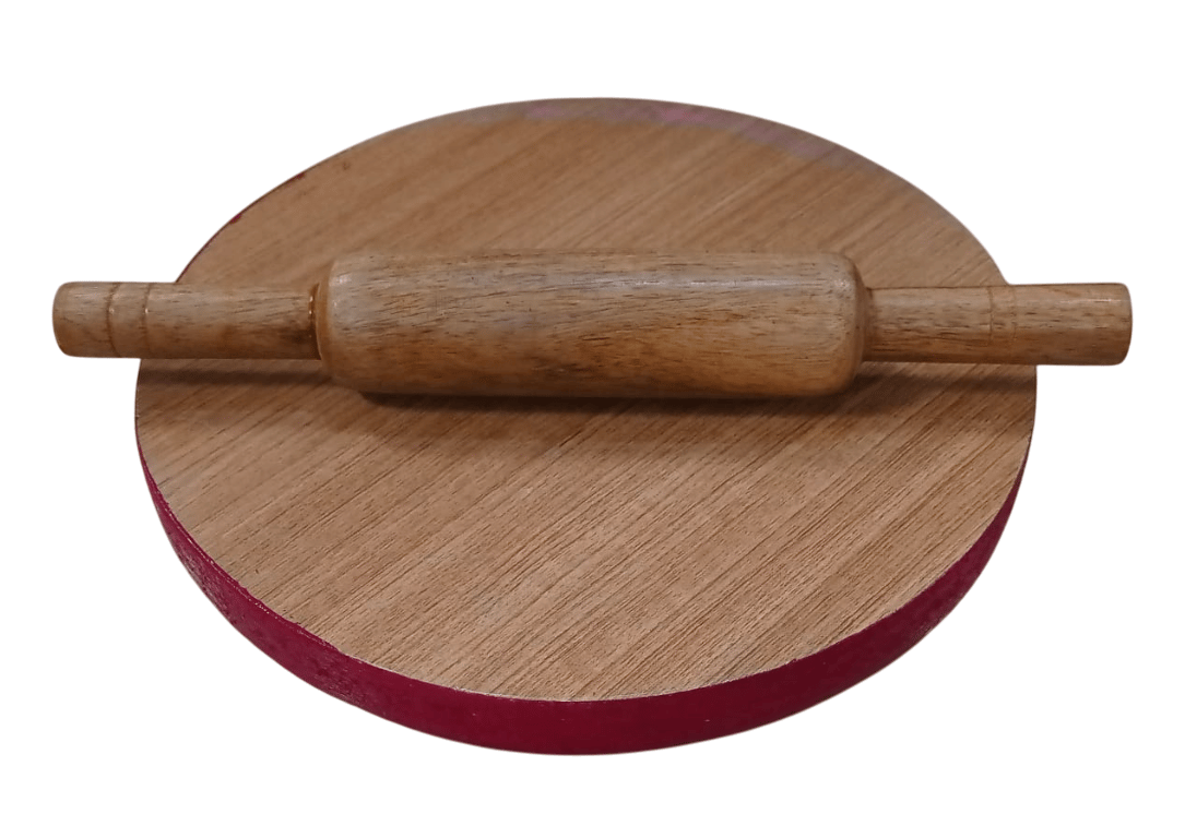 Wooden Rolling Pin and Chakla Set for Kitchen Use