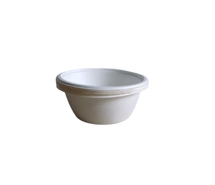 100% Compostable 16oz White Round Fiber Bowls - 25 Pack