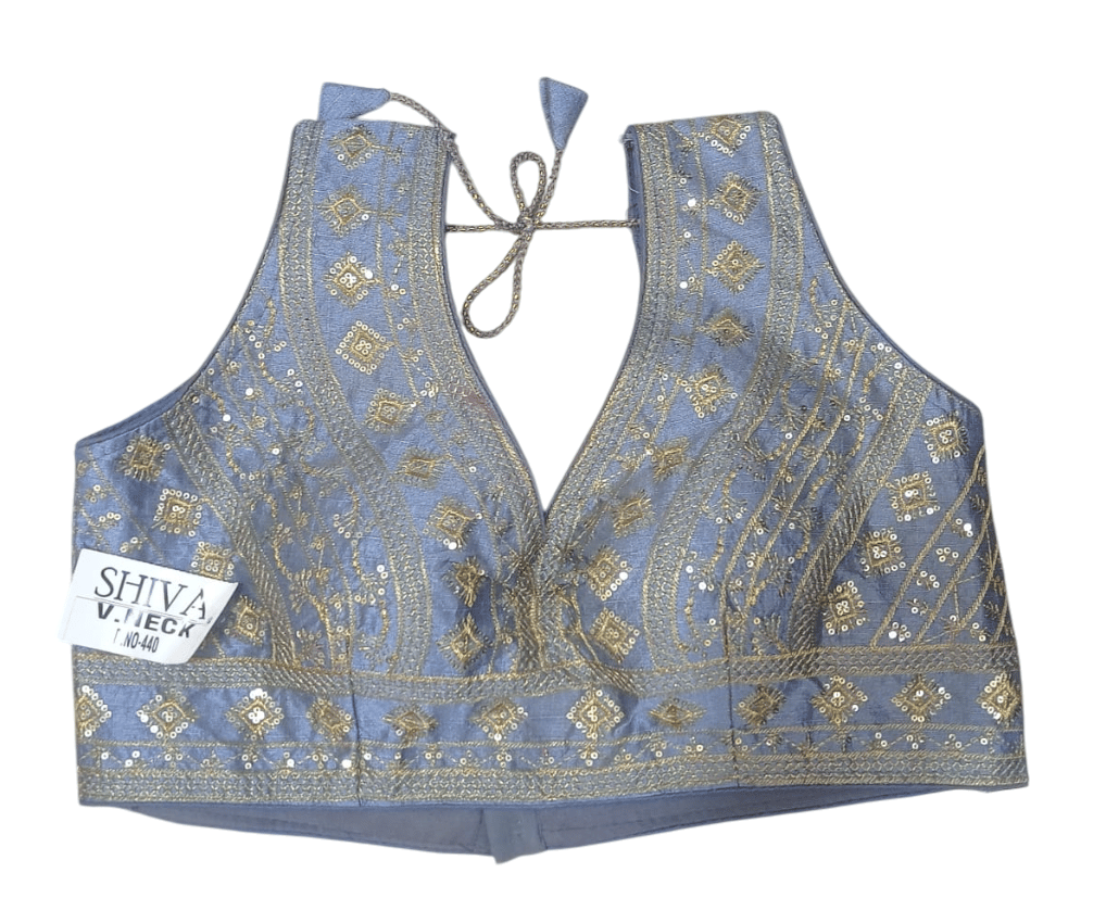 Women's Embroidered V-Neck Sleeveless Blouse Crop Top