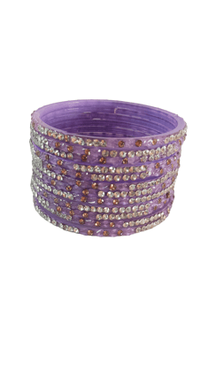Stylish Purple Bangle Set with Rhinestones Online at Best Price