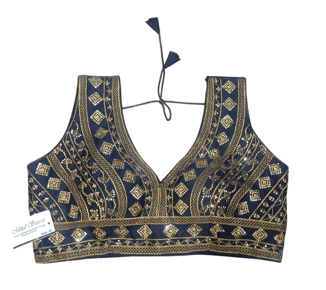 Black Embroidered Sequinned Blouse