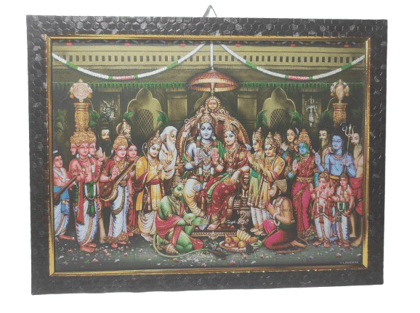 Lord Vishnu with Goddess Lakshmi and all Hindu Gods in Wooden Frame for Home and Office Decor Lord Vishnu with Goddess Lakshmi and all Hindu Gods in Wooden Frame for Home and Office Decor