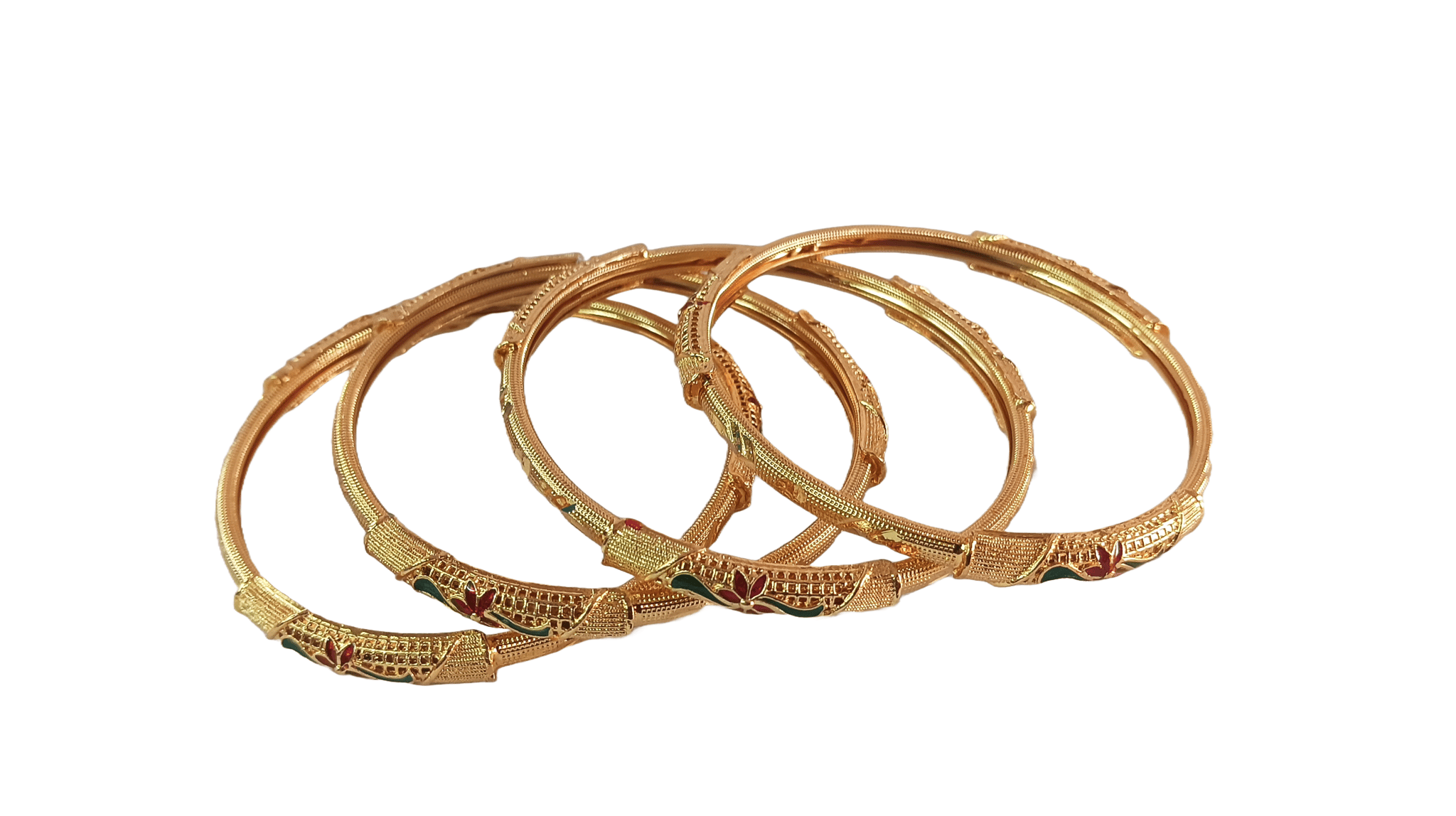 Gold Plated Bangles Set For Women (Pack of 4)