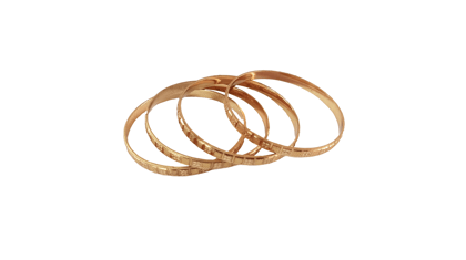 Gold Plated Traditional Indian Bangle Set of 4 for Girls