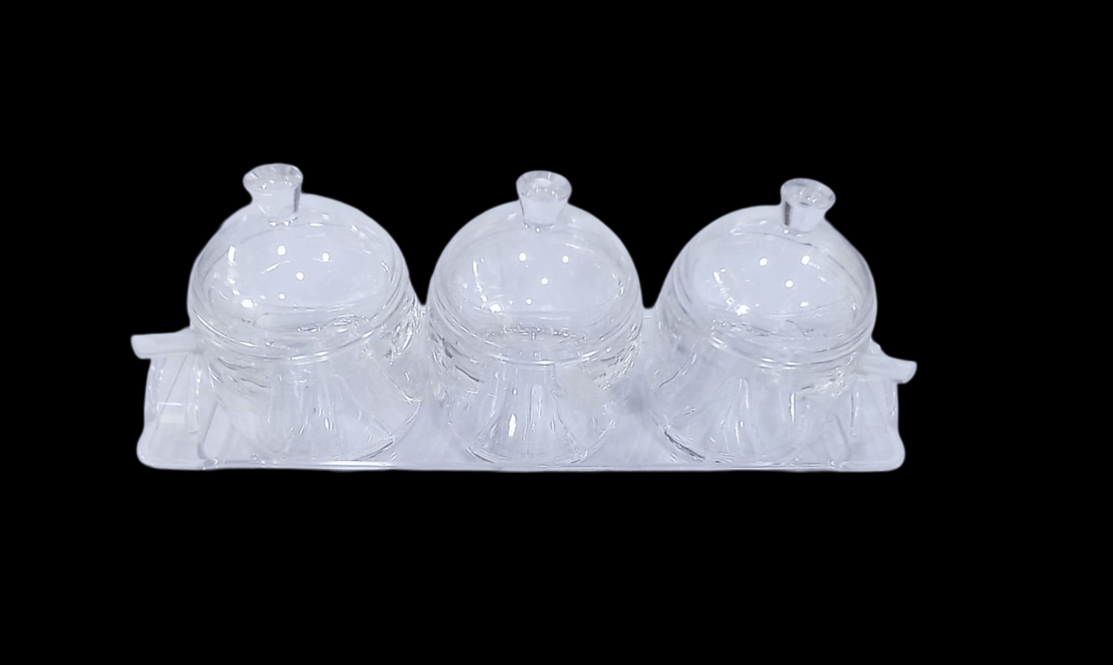 "3-Piece Glass Jar Set with Airtight Lids for Kitchen Storage"