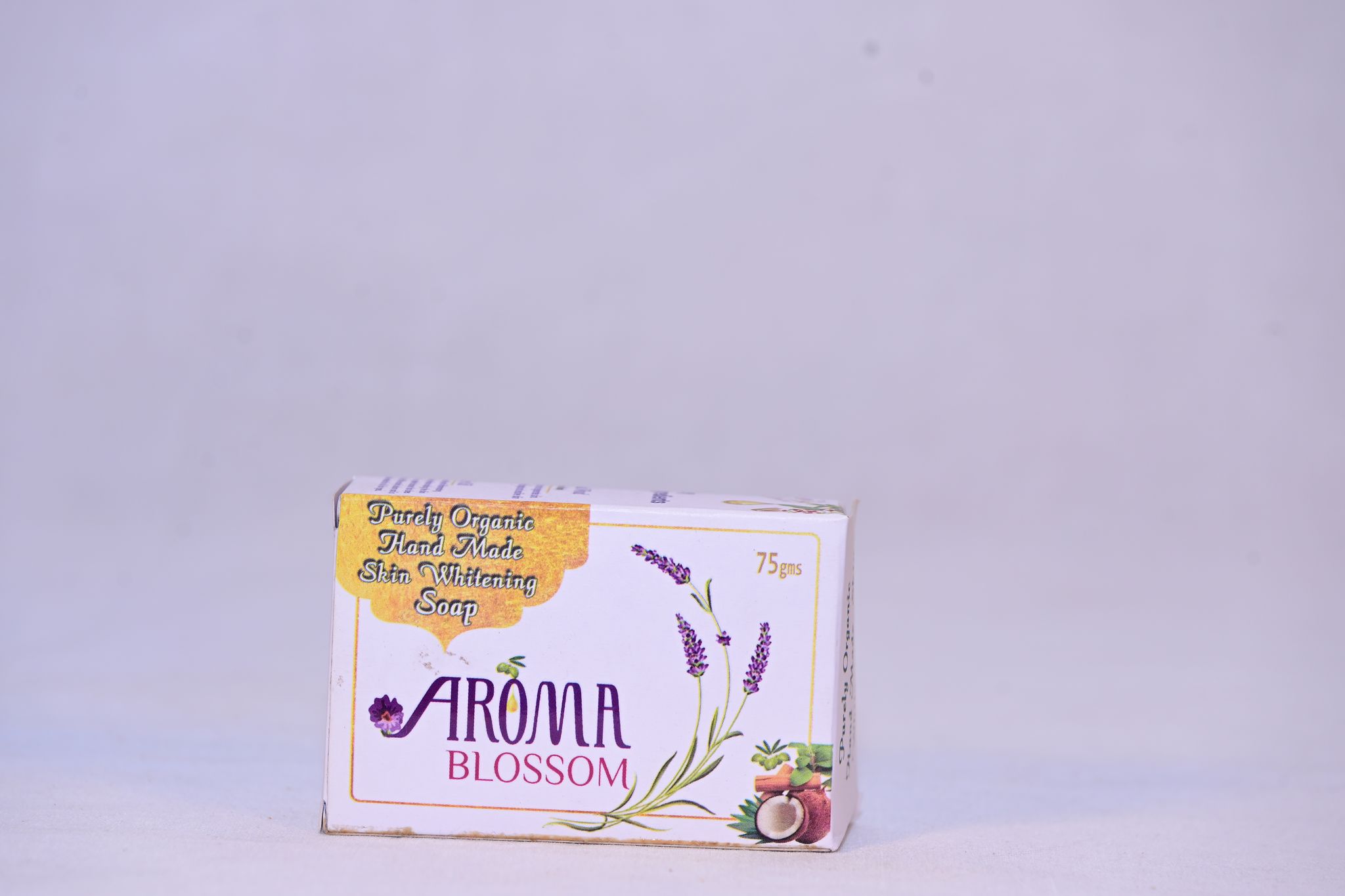 "Aroma Blossom: Purely Organic Hand Made Skin Whitening Soap - 75gm"
