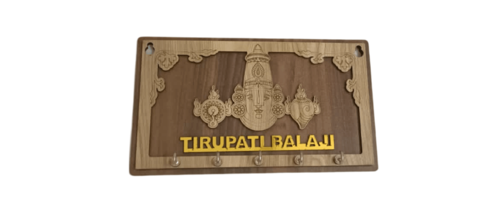 Wooden Lord Balaji Key Chain Holder