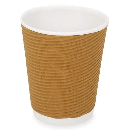 kraft paper ripple wall disposable coffee cups with white interior Pack of 50