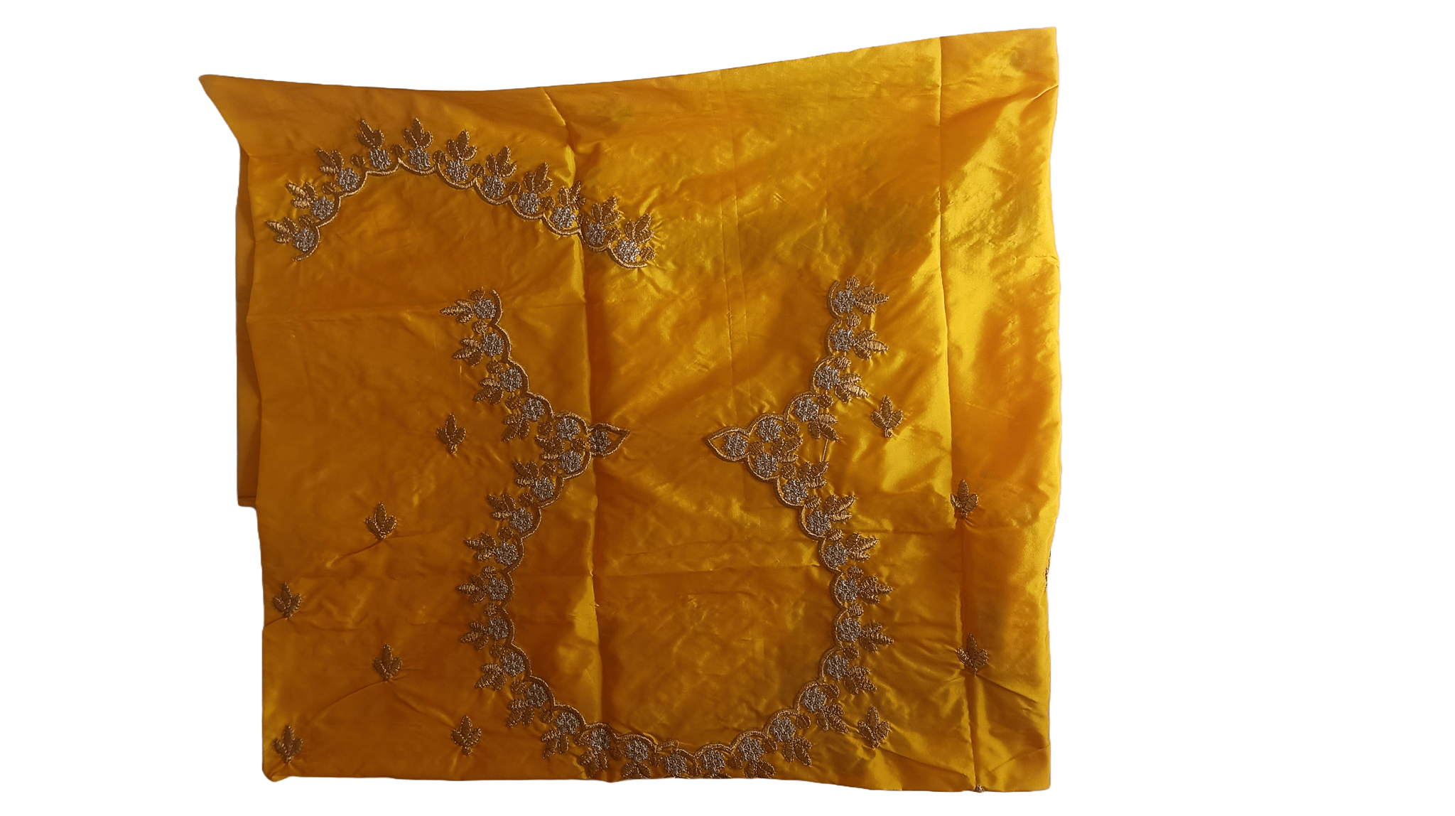 Yellow Embroidered Blouse Piece for Women
