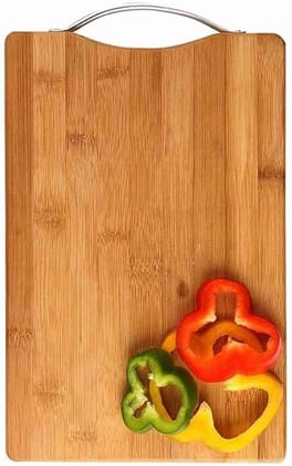 Rectangular Bamboo Cutting Board with Handle for Kitchen, 12" x 18" Size Rectangular Bamboo Cutting Board with Handle for Kitchen, 12" x 18" Size