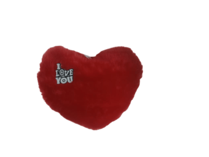 Red heart-shaped plush pillow with "I Love You"embroidered on the front Red heart-shaped plush pillow with "I Love You"embroidered on the front