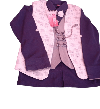 Boys' Party Wear Suit Set - 3 Piece - Navy Blue