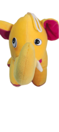 Yellow Elephant Plush Toy with Zipper, 12 Inches
