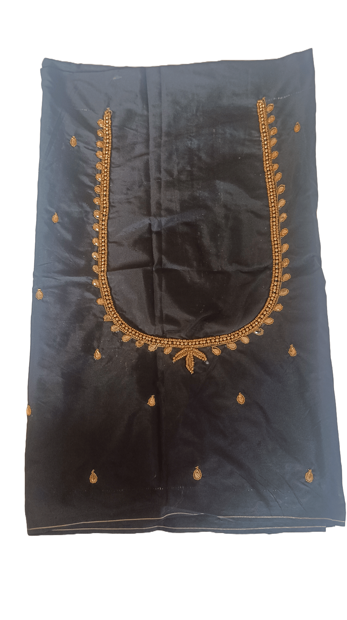 Black blouse with intricate zari and stone embroidery