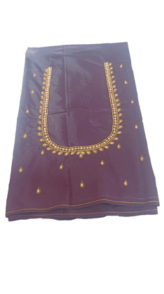 Aari work blouse with intricate zari and stone detailing