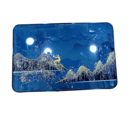 Blue and Gold Tempered Glass