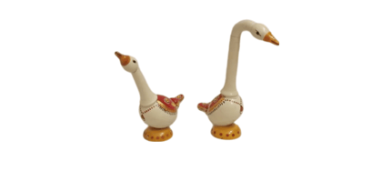 Pair of handcrafted wooden swans Pair of handcrafted wooden swans